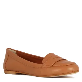 Ballerina classica da donna in pelle colore marrone