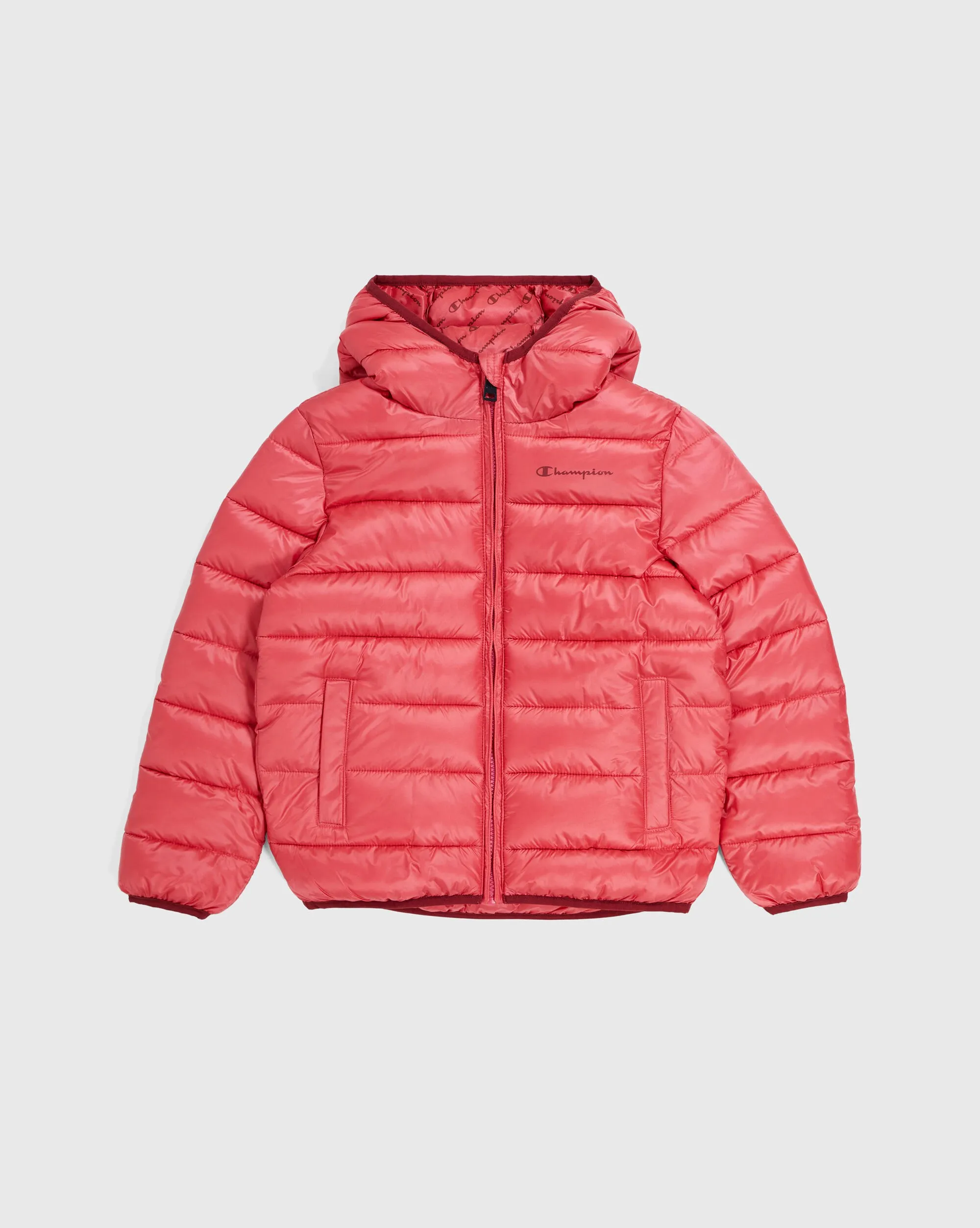 Champion Giacca Con Cappuccio Mini Logo Rosa Junior