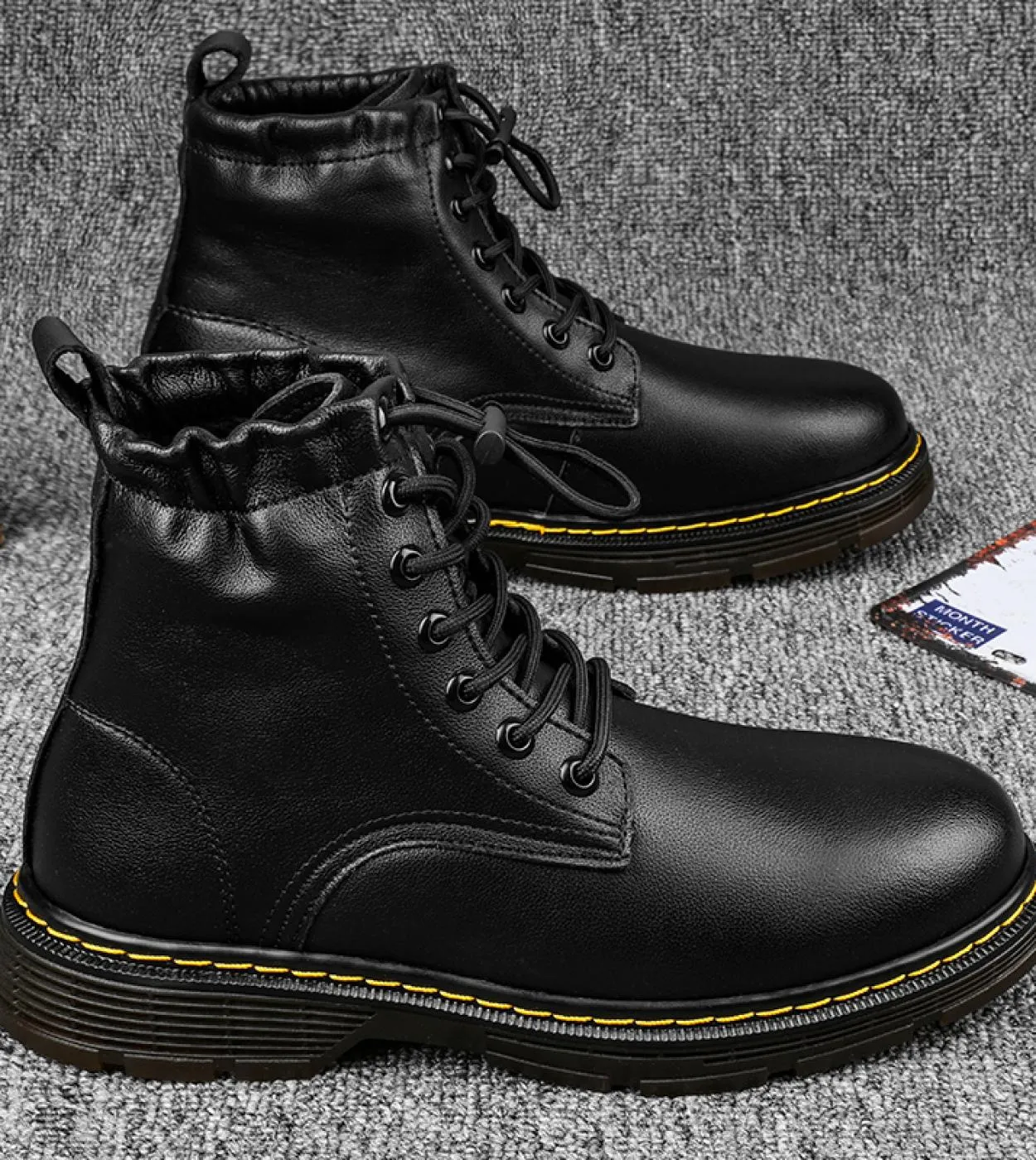 Classiche scarpe da moto da cross in pelle militare Elegantes Stivali da uomo caldi in stile britannico con scarpe da uomo in pe