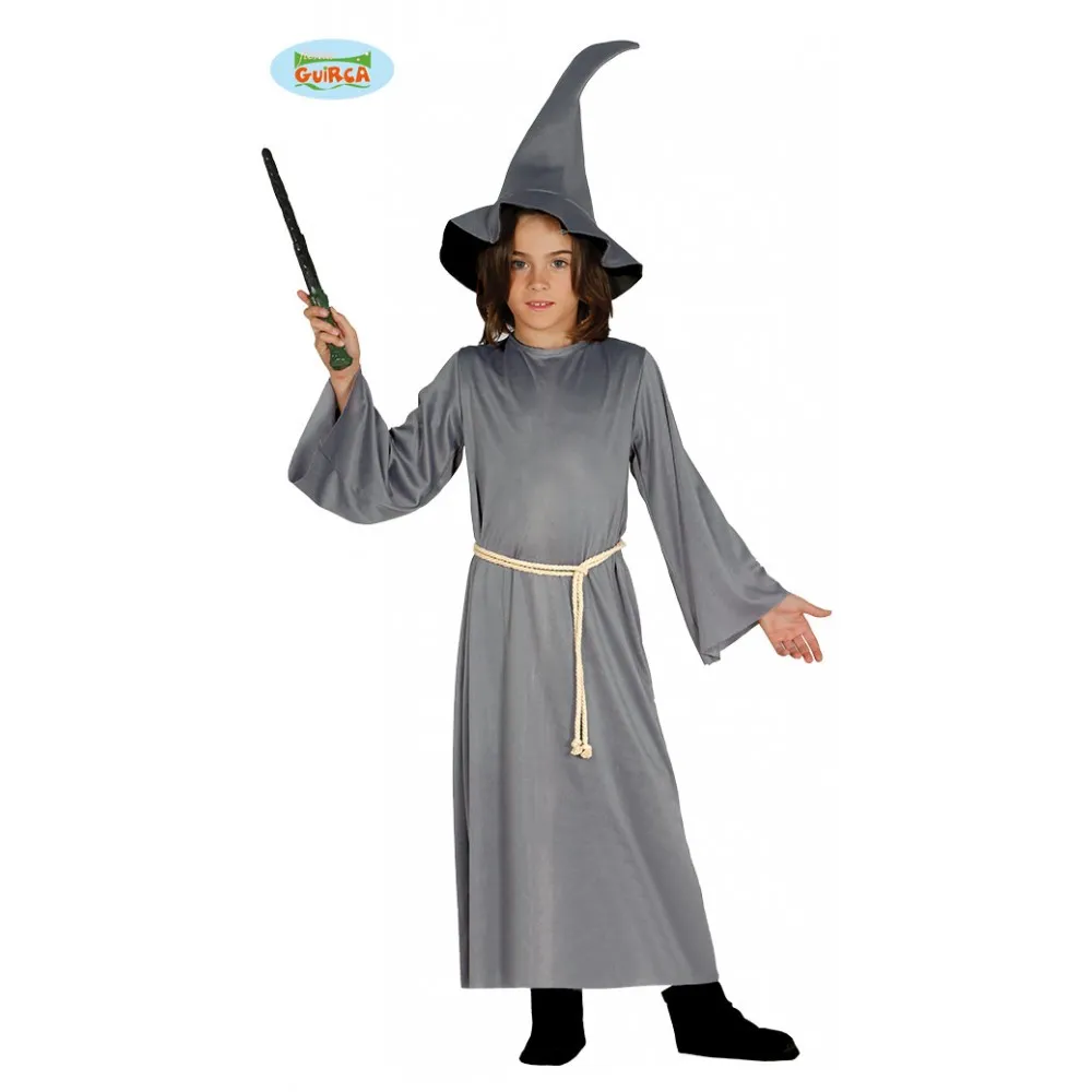 Costume Vestito Mago Stregone Gandalf Signore Degli Anelli Halloween Carnevale Bambino Travestimento
