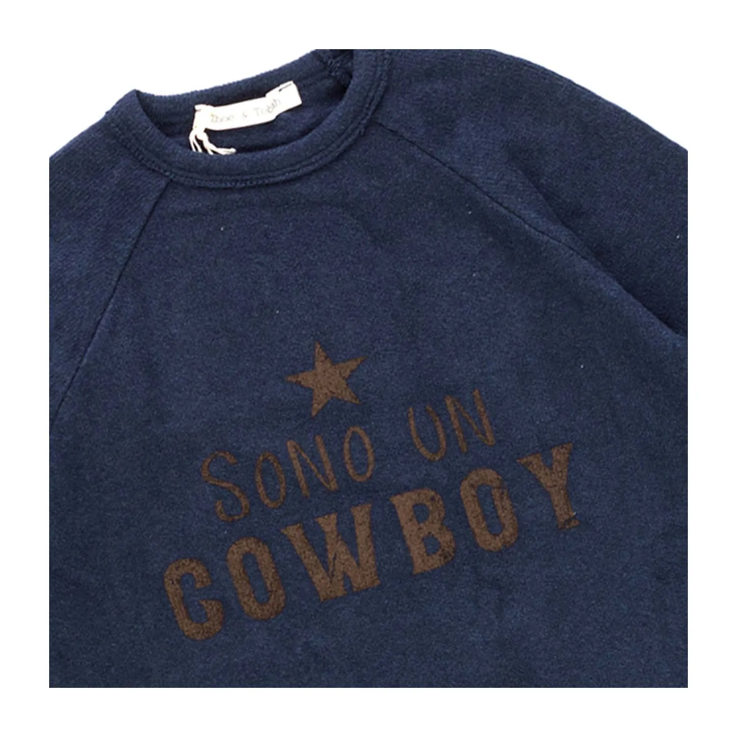 Felpa Cotone Baby Blu Marino Cowboy