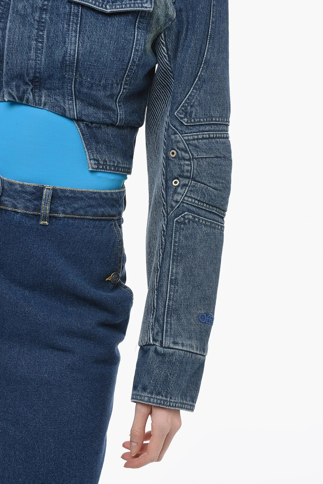 Giubbotto In Jeans MOTORCYCLE Crop Biker Fit