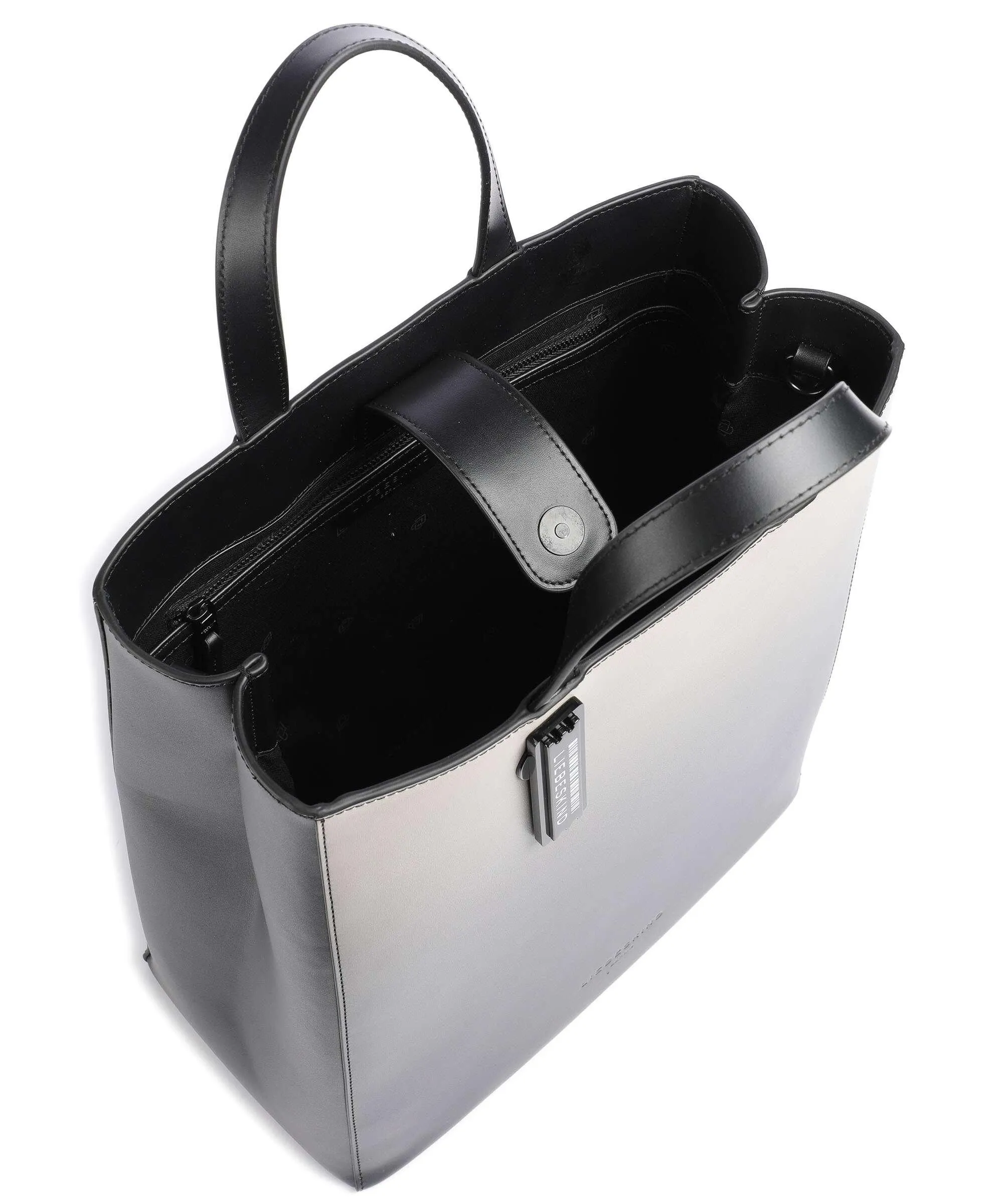  Liebeskind Paper Bag Animation Ombre M Borsa a mano pelle liscia nero  
